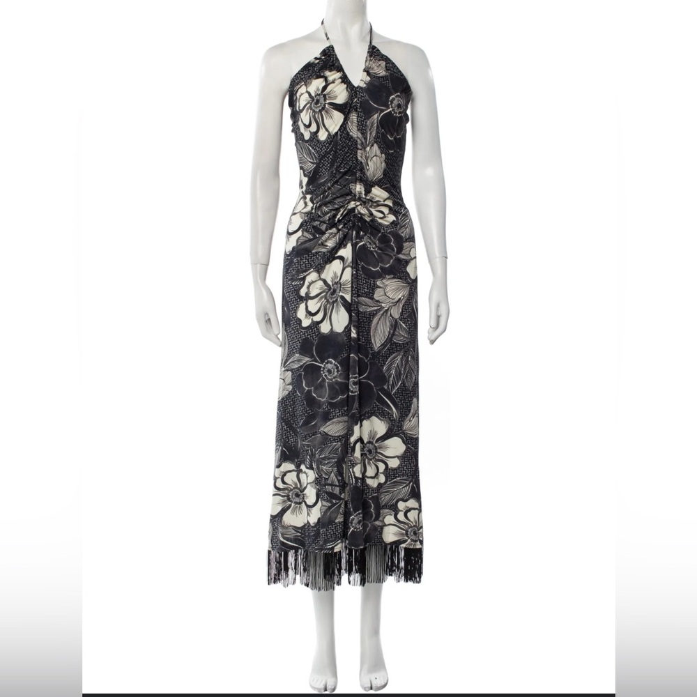 Cara Cara Black and White Floral Midi Dress
